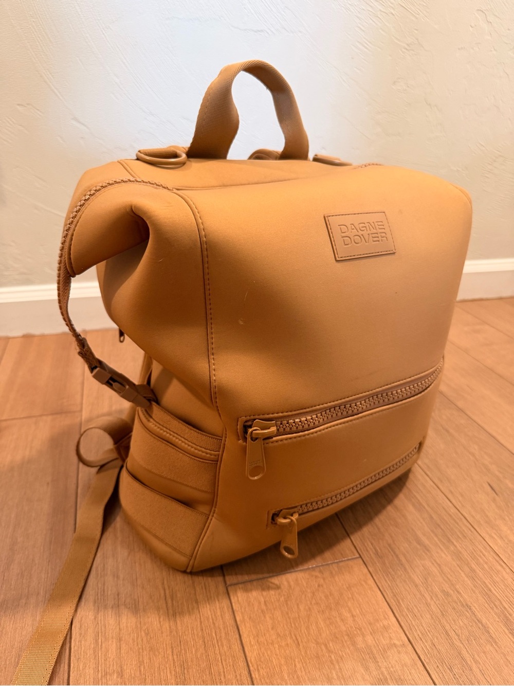 Dagne Dover Camel Tan Neoprene Backpack/Diaper Bag